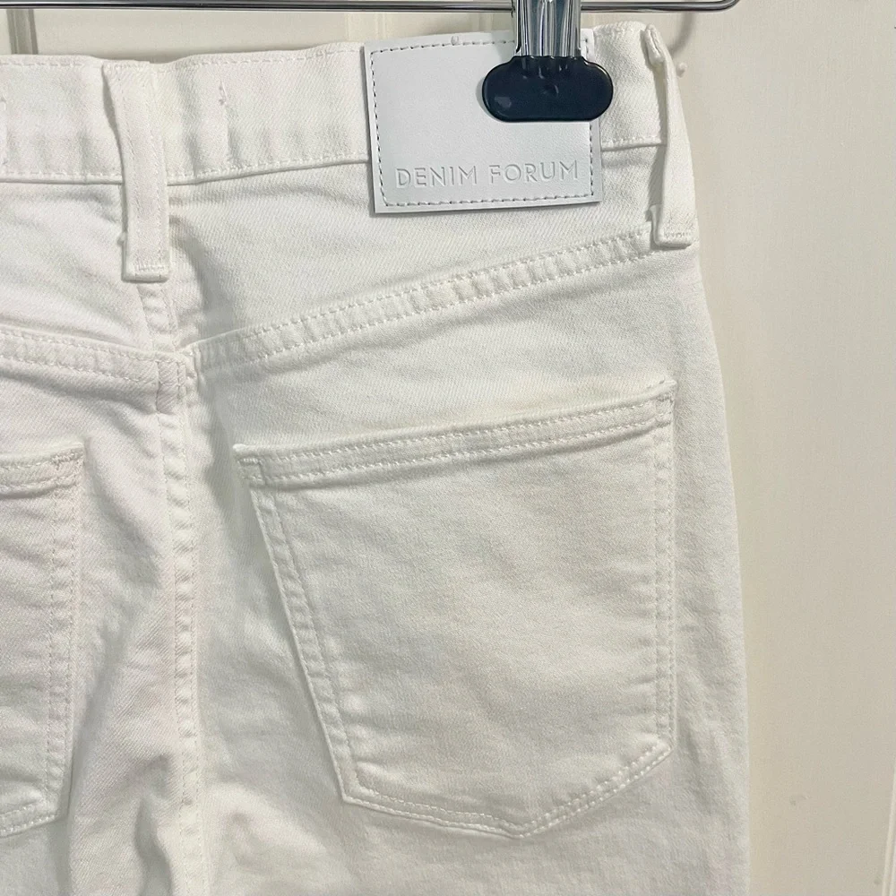 Aritzia Denim Forum Twiggy High Rise Flare Size 25 White Summer Spring - Picture 5 of 8